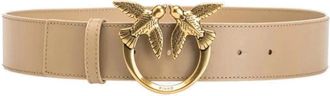 Pinko Pinko, Accessoires, Dames, Beige, M, Leer, Love Berry Riem