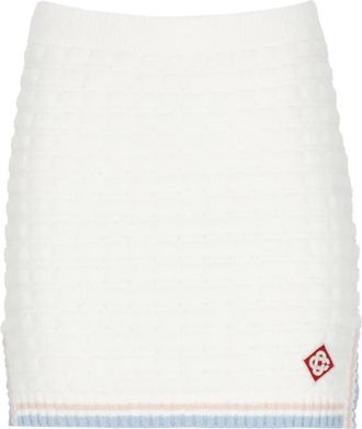 Casablanca Katoenen Boucl&eacute; Minirok - Dames - Korte rokken - Wit - S - Katoen - Rokken