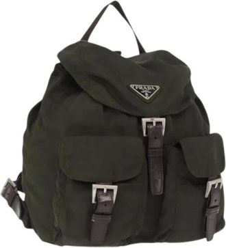 Prada Pre-owned Backpacks, female, Green, Size: ONE SIZE Pre-owned Nylon Backpack