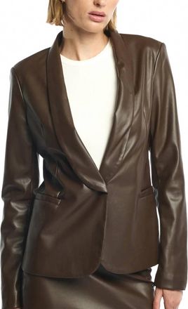LBLC The Label Toby Faux Leather Blazer In Maple Brown