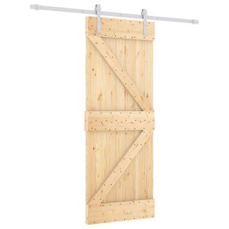 vidaXL Puerta Corredera Natural Y Blanco 80 X 210 Cm Vidaxl