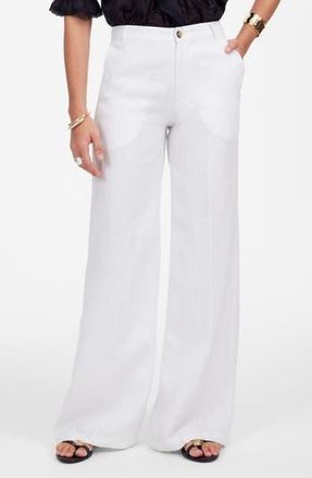 Madewell The Zoe Relaxed Wide Pant Linen Pants in Salt at Nordstrom Rack, Size 00