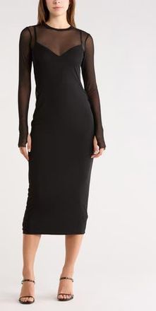 AFRM Ashland Midi Dress in Noir at Nordstrom Rack, Size Xx-Small