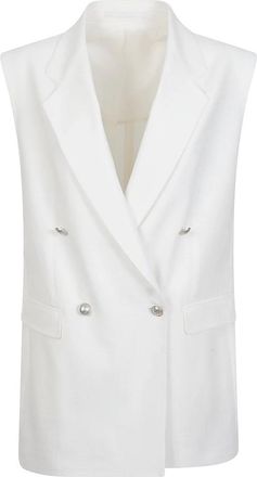 Tagliatore Bernice Vest - Dames - Bodywarmers - Wit - M - Leer - Jassen