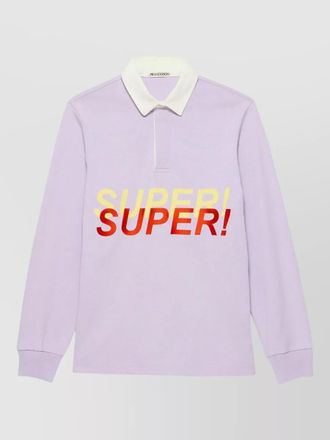 J.W.Anderson super polo shirt contrasting collar graphic print