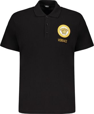 Versace Embroidered Cotton Polo Shirt