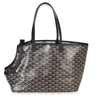 Goyard Black Goyardine Canvas Chien Gris Pet Carrier Tote