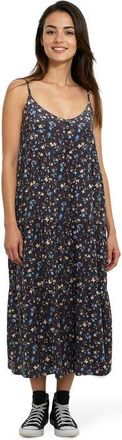 tentree EcoWoven Crepe Hopewell Dress in Graphite/scattered Floral at Nordstrom, Size 16