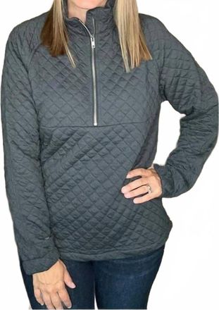 Staccato Polar Collar Pullover Top In Charcoal