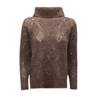 D.exterior Trafori Lux Dolcevita Trui - Dames - Coltruien - Bruin - XS - Wol - Truien & Vesten