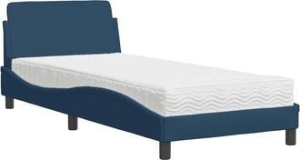 vidaXL Cama Con Colch&oacute;n Tela Azul 90x190 Cm Vidaxl
