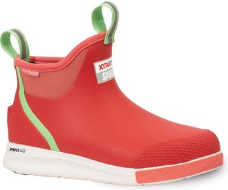 Xtratuf Unisex ADB Sport Rubber Coral Wellington Boots - Red - Size UK 7