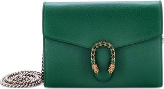 Gucci Dionysus Chain Wallet Leather with Embellished Detail Small crossbody bag - Groen