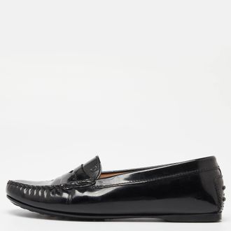 Tod's Tods Black Patent Leather Penny Slip On Loafers