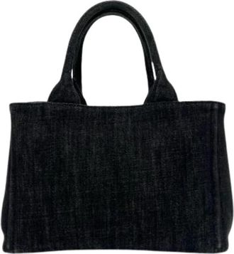 Prada Pre-owned Vintage Tote Bag - Dames - Vintage Shopper - Zwart - ONE Size - Katoen - Vintage