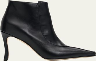 Manolo Blahnik 90mm Milleta Leather Ankle Boots
