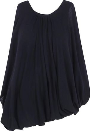 Junya Watanabe Wollen georgette x wollen jersey blouse - Dames - Blouses & Shirts - Zwart - Maat: S Wol