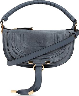 Chlo&eacute; Marcie Mini Shoulder Bag - Dames - Handtassen - Blauw - ONE Size - Katoen - Tassen