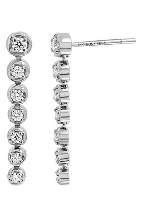Bony Levy Monaco Diamond Linear Drop Earrings in 18K White Gold at Nordstrom