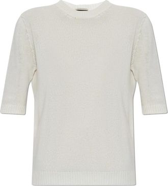 Fabiana Filippi Cashmere Top met korte mouwen - Dames - Cashmere truien - Beige - S - Kasjmier - Truien & Vesten