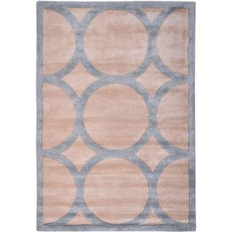 Beliani Beliani - Tappeto moderno in viscosa e lana fatto a mano di forma rettangolare 160 x 230 cm Beige e grigio Malan
