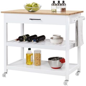 Yaheetech Carrello Da Cucina Con Ruote Carrellino Portaoggetti Salvaspazio A 3 Ripiani Stile Moderno Porta Microonde Multiuso 102 X 51 X 93 Cm - Yaheetech