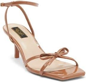 Rachel Roy Sybil Bow Ankle Strap Sandal in Tan Patent at Nordstrom Rack, Size 6.5