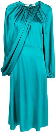 Colville draped-detail silk dress - women - Silk - 42 - Blue