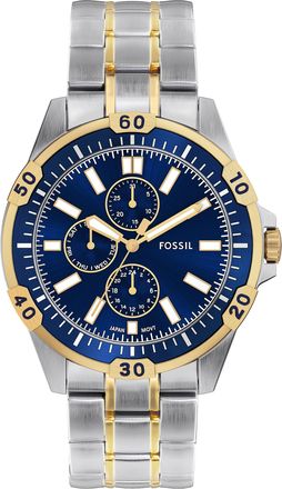Fossil Mens Garrett 44mm Multifunction Two-Tone Stainless Steel Watch