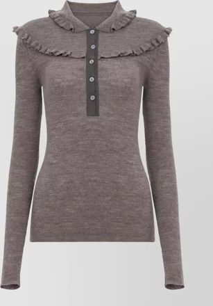 Chlo&eacute; wool slim-fit henley top