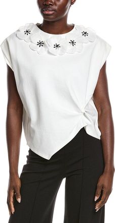 Gracia Floral Applique Side Twist Top