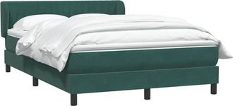 vidaXL Cama Box Spring Con Colch&oacute;n Terciopelo Verde Oscuro 160x210 Cm Vidaxl