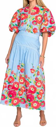 Elizabeth & James Womens Phoebe Skirt In Poppy Patch Blueberry