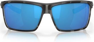 Costa Rinconcito 60mm Polarized Mirrored Rectangular Sunglasses in Tiger Shark /Blue Mirror 580G at Nordstrom
