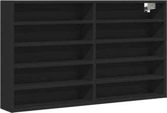 vidaXL Vitrine Cabinet Black 100x15x58 cm Engineered Wood Vidaxl