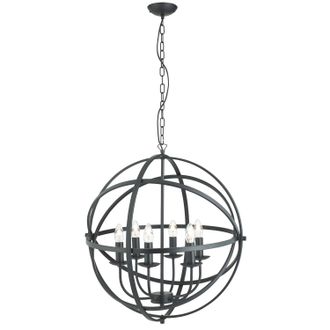 Searchlight Lampadario Industrial-nordico Orbita Acciaio Nero 6 Luci E14