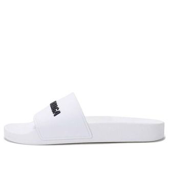 Balenciaga (WMNS) Balenciaga Pool Slides White Black 565547W1S839034