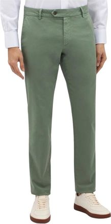 Brooks Brothers Groene Stretch Katoenen Chinos - Heren - Chinos - Groen - W40 - Katoen - Broeken