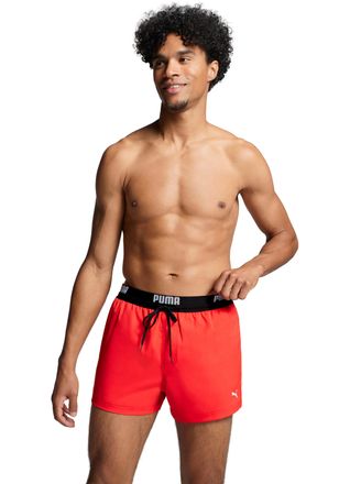 Puma Badeshorts PUMA PUMA SWIM MEN LOGO SHORT SHORTS 1P, Herren, Gr. XXL, N-Gr, rot, Web, Obermaterial: 100% Polyester, unifarben, Badehosen Badeshorts, Se