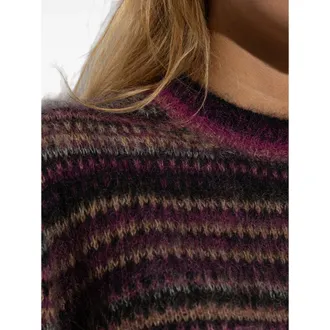 Isabel Marant Brushed Mohair Blend Horizontal Stripe Sweater - Purple