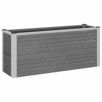vidaXL Arriate Elevado Gris 100 X 30 X 22 Cm Wpc Y Aluminio Vidaxl