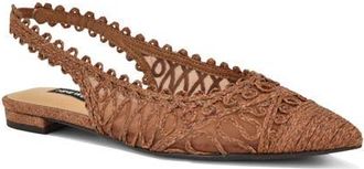 Nine West Jovias Slingback Pointed Toe Flat in Dark Brown at Nordstrom, Size 8.5