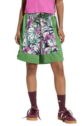 adidas x FARM Rio Premium Shorts in Crew Green/linen/Fuchsia at Nordstrom Rack, Size X-Small