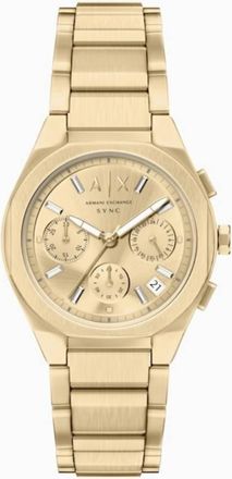 A|X Armani Exchange A|X Sync Chronograph Quartz Gold Dial Watch AX6034