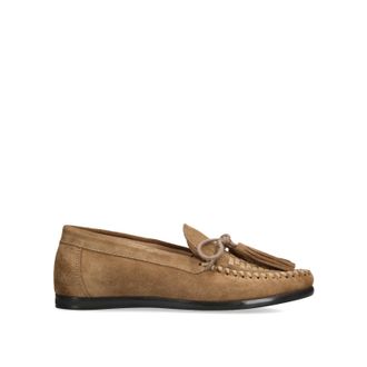 Steve Madden Womens Suede Yaira Taupe Loafers - Size UK 8