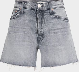 Mother The Skipper Short & Long Fray Denim Shorts