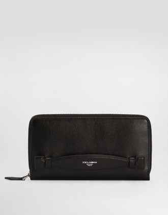 Dolce & Gabbana Zip-around Calfskin Wallet - Man Wallets And Small Leather Goods Black Onesize