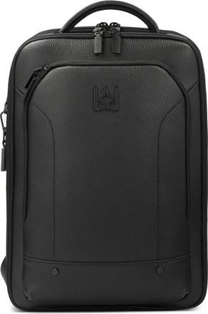 Kazar Zwarte leren rugzak met laptopvak - Heren - Rugzakken - Zwart - ONE Size - Leer - Tassen