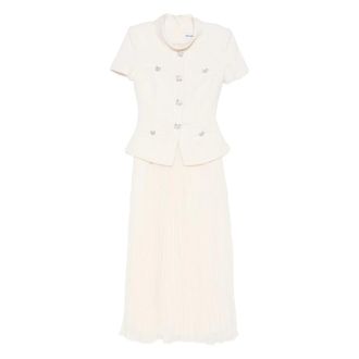 Self Portrait Dames, Jurken, Wit, Maat: XS Satijn