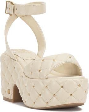 Vince Camuto Ellah Ankle Strap Platform Sandal in Panna Creme at Nordstrom Rack, Size 8.5